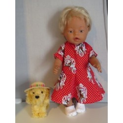 bloemjurk rood hertje baby born 43cm