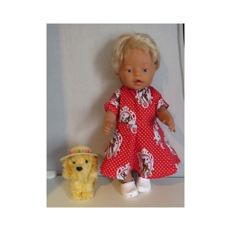 bloemjurk rood hertje baby born 43cm