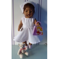 bloemjurk stippen roze baby born 43cm