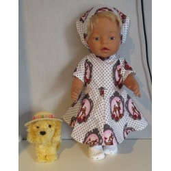 bloemjurk wit hertje baby born 43cm