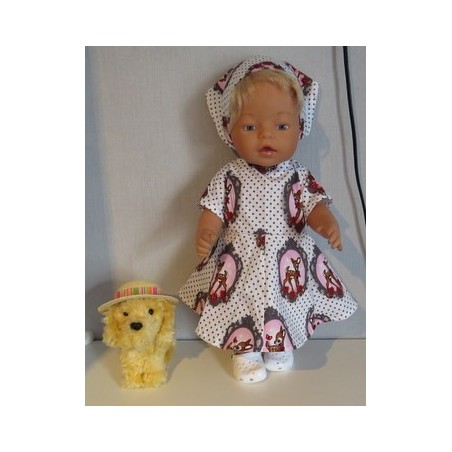 bloemjurk wit hertje baby born 43cm