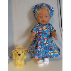 bloemjurk blauw vlinders baby born 43cm