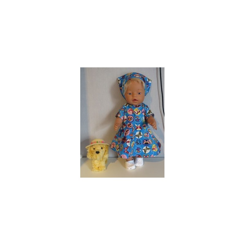 bloemjurk blauw vlinders baby born 43cm