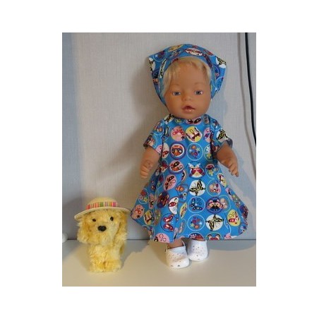 bloemjurk blauw vlinders baby born 43cm