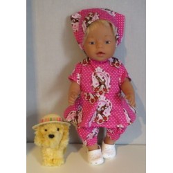 bloemjurk setje hard roze hertje baby born 43cm