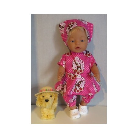 bloemjurk setje hard roze hertje baby born 43cm