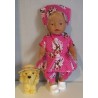 bloemjurk setje hard roze hertje baby born 43cm
