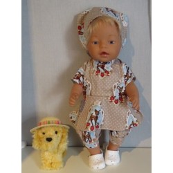 bloemjurk setje bruin hertje baby born 43cm