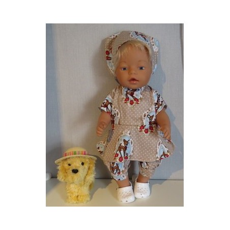 bloemjurk setje bruin hertje baby born 43cm