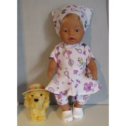 bloemjurk setje prinsessen lila baby born 43cm