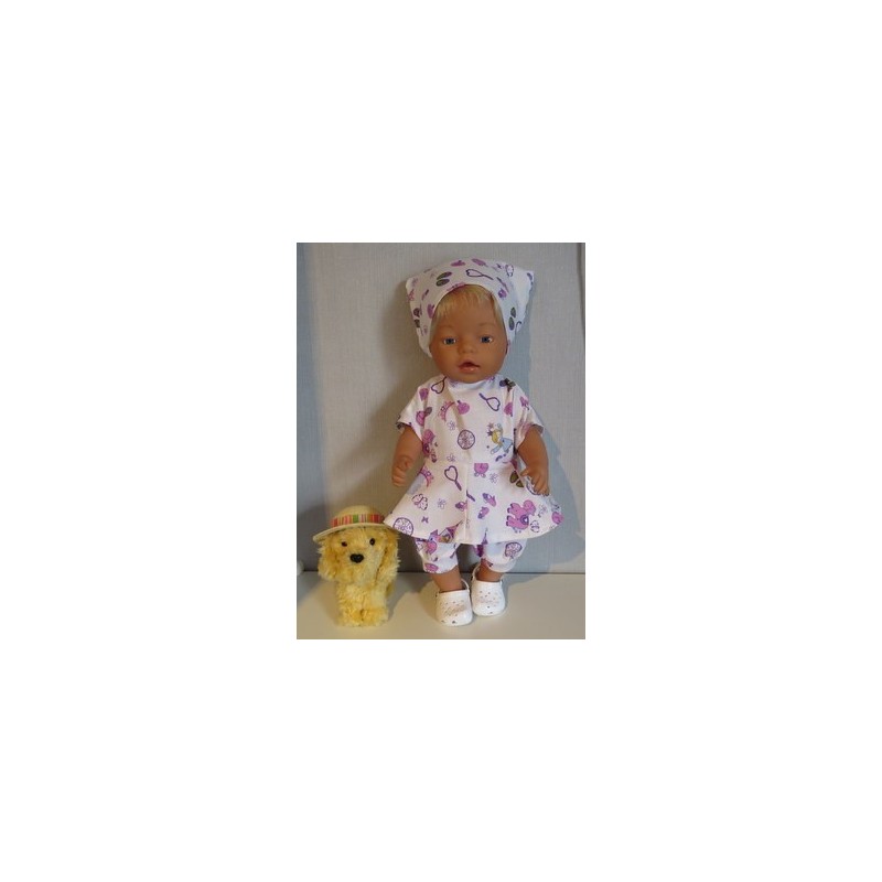 bloemjurk setje prinsessen lila baby born 43cm