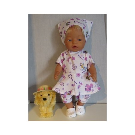 bloemjurk setje prinsessen lila baby born 43cm