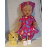bloemjurk setje hard roze vogels baby born 43cm