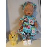 bloemjurk setje aqua blauw dieren baby born 43cm