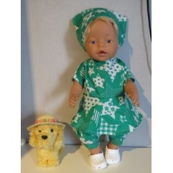 bloemjurk setje groen sterren baby born 43cm
