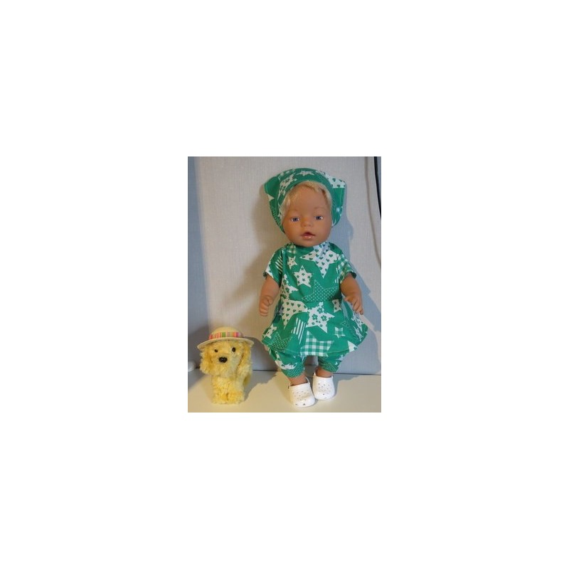 bloemjurk setje groen sterren baby born 43cm
