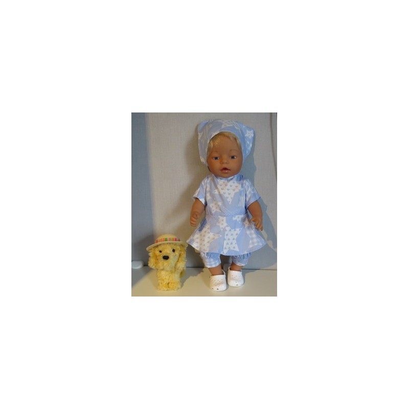 bloemjurk setje blauw sterren baby born 43cm