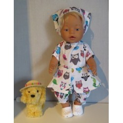 bloemjurk setje uilen baby born 43cm