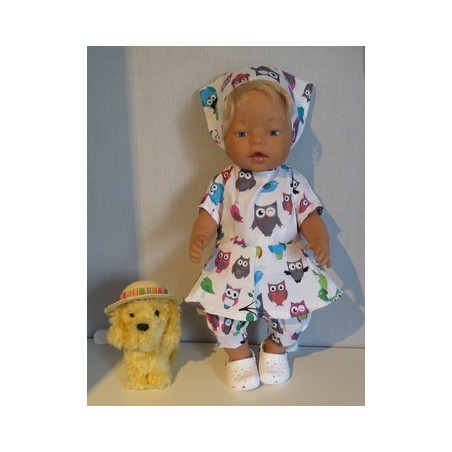 bloemjurk setje uilen baby born 43cm
