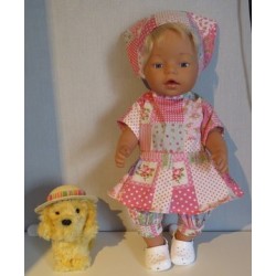 bloemjurk setje roze roosjes baby born 43cm