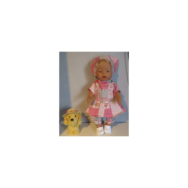 bloemjurk setje roze roosjes baby born 43cm