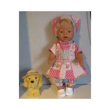 bloemjurk setje roze roosjes baby born 43cm
