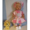 bloemjurk setje roze roosjes baby born 43cm
