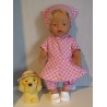 bloemjurk setje roze met bloemen roze baby born 43cm