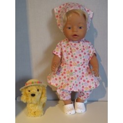 bloemjurk roze gebloemd baby born 43cm