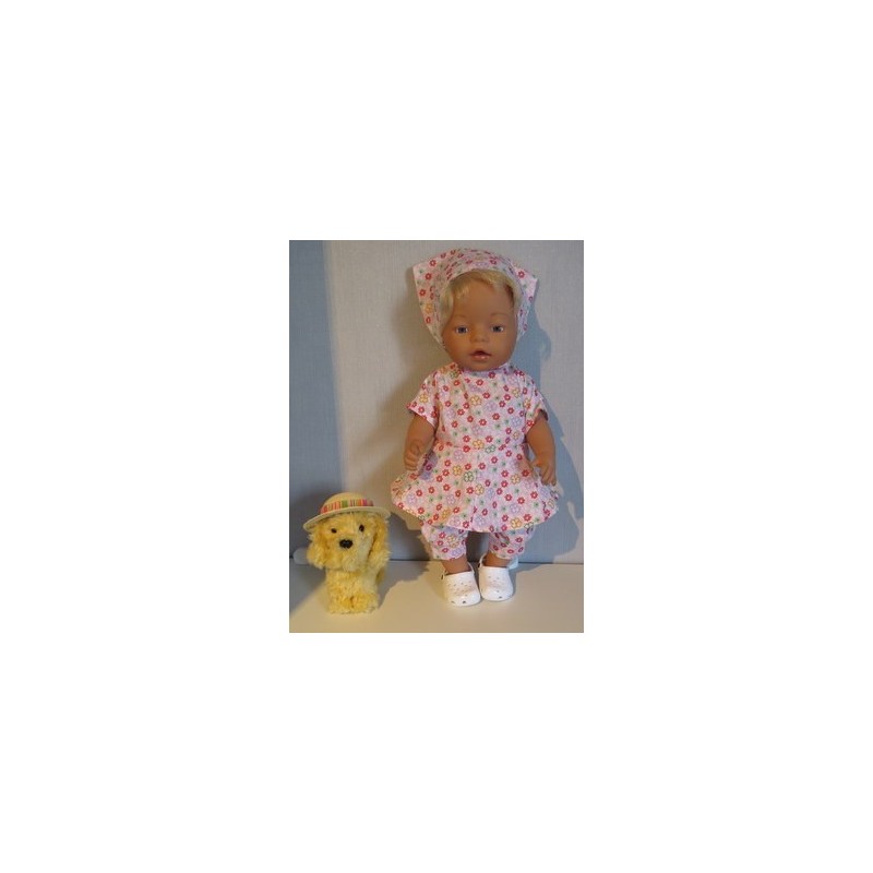 bloemjurk roze gebloemd baby born 43cm