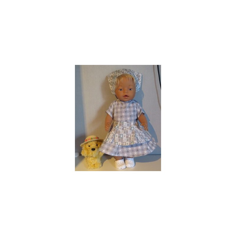 bloemjurk grijs sterren baby born 43cm