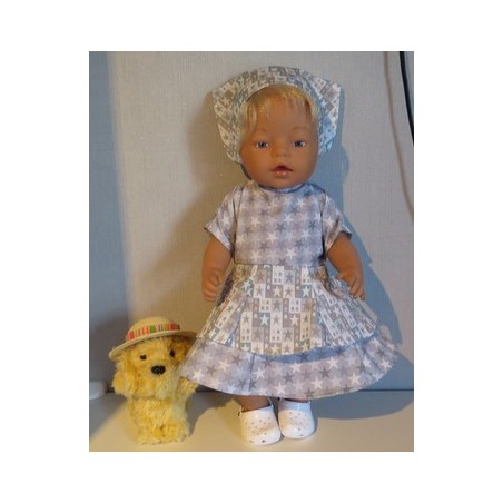 bloemjurk grijs sterren baby born 43cm