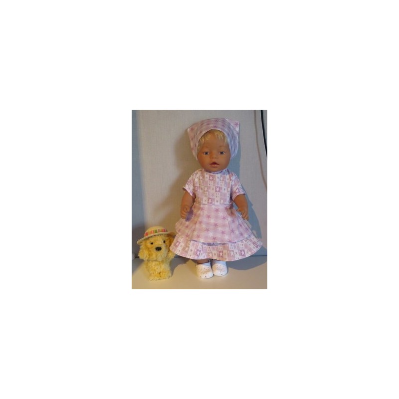 bloemjurk roze sterren baby born 43cm