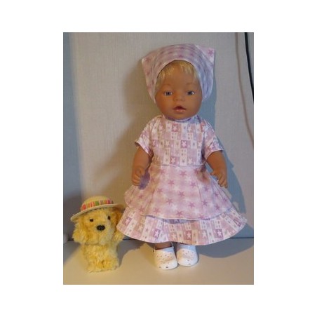 bloemjurk roze sterren baby born 43cm