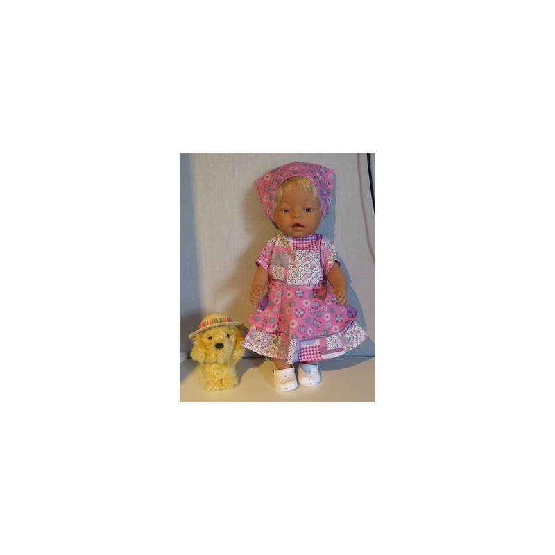 bloemjurk roze  baby born 43cm