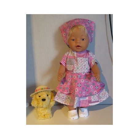 bloemjurk roze  baby born 43cm