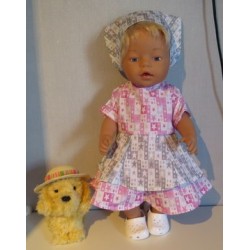 bloemjurk roze sterren grijs baby born 43cm