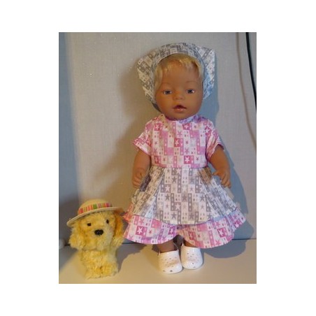 bloemjurk roze sterren grijs baby born 43cm