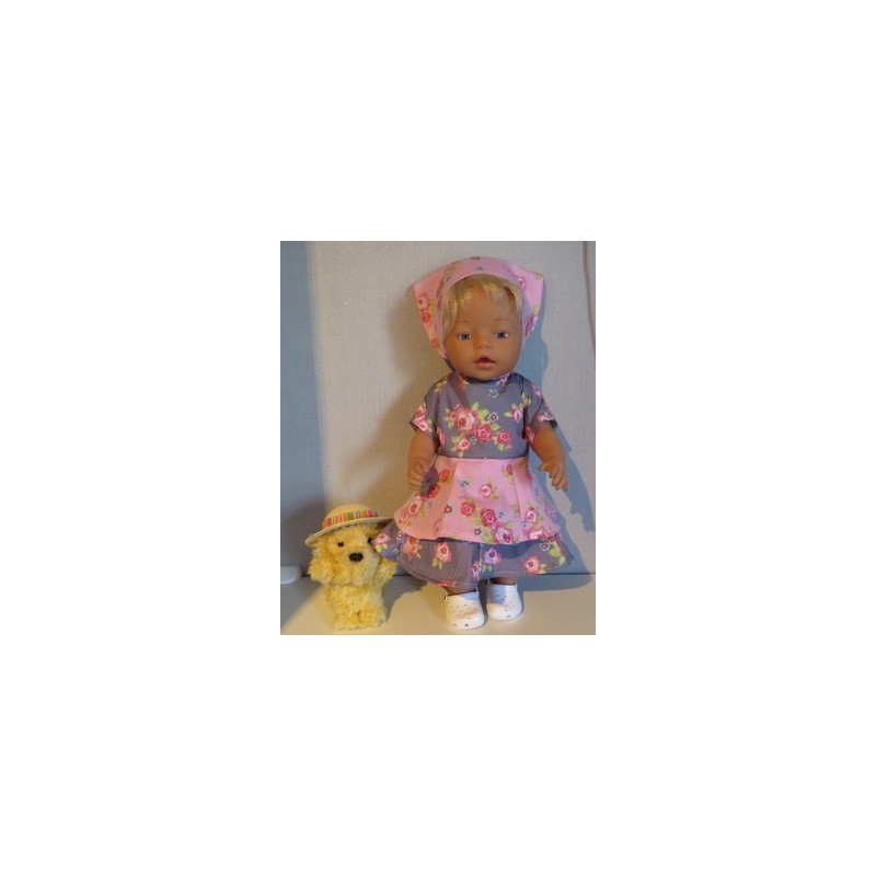 bloemjurk roosjes baby born 43cm