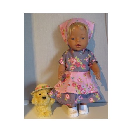 bloemjurk roosjes baby born 43cm