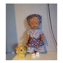 bloemjurk mint met grijs baby born 43cm