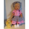 bloemjurk kat roze met grijs baby born 43cm