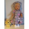 bloemjurk grijs kat baby born 43cm