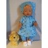 bloemjurk setje blauw met bloemen baby born 43cm