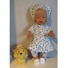 bloemjurk met blauwe bloemen baby born 43cm