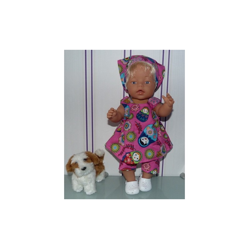 overgooier setje roze matroeska groot baby born 43cm