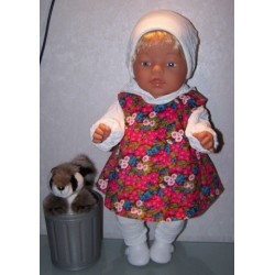 overgooier setje gebloemd roze baby born 43cm