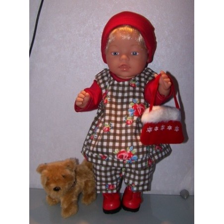overgooier setje bruin roosjes baby born 43cm