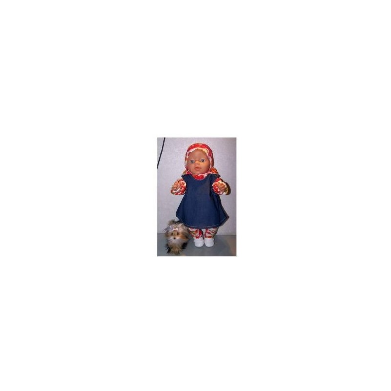 spijkerovergooier setje baby born 43cm