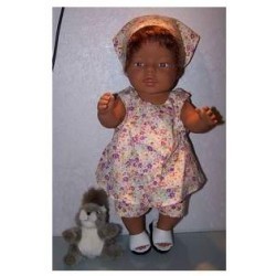overgooier setje gebloemd lila baby born 43cm